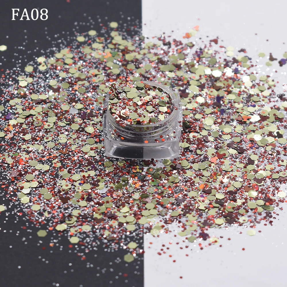 Christmas Decoration Glitter Wholesale Leaves Shape Chunky Mix Polyester Glitter For Resin Crafts