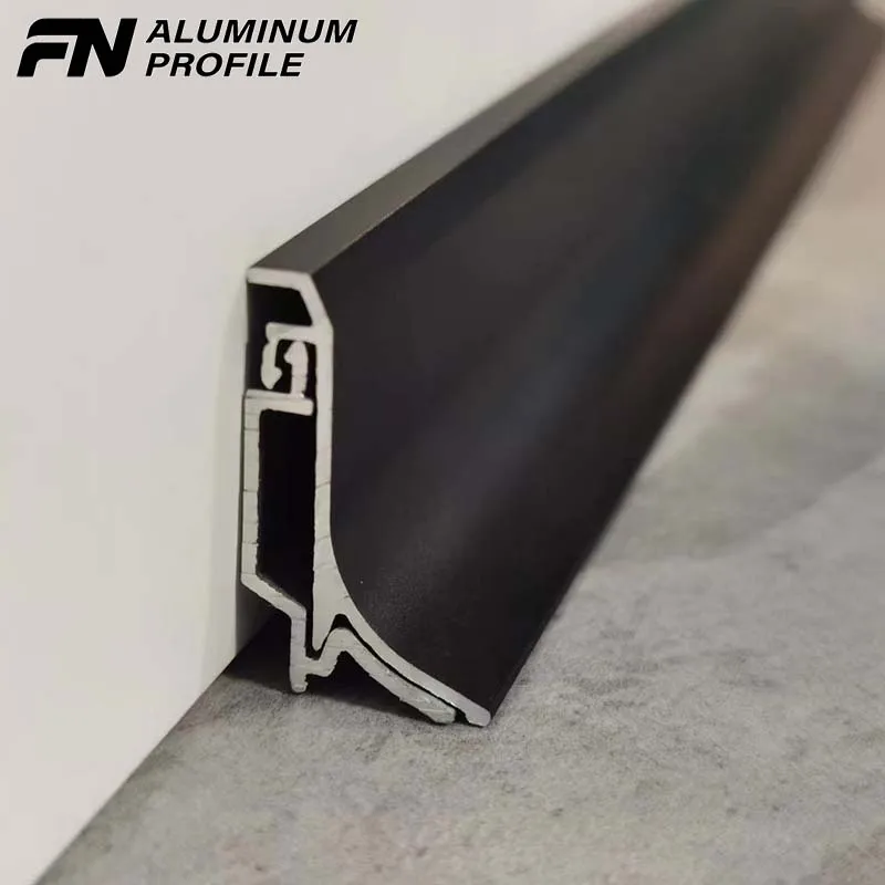 Beautify Decoration Living Room Extruded Aluminum Extrusion Profile Metal Embedded Skirting Line