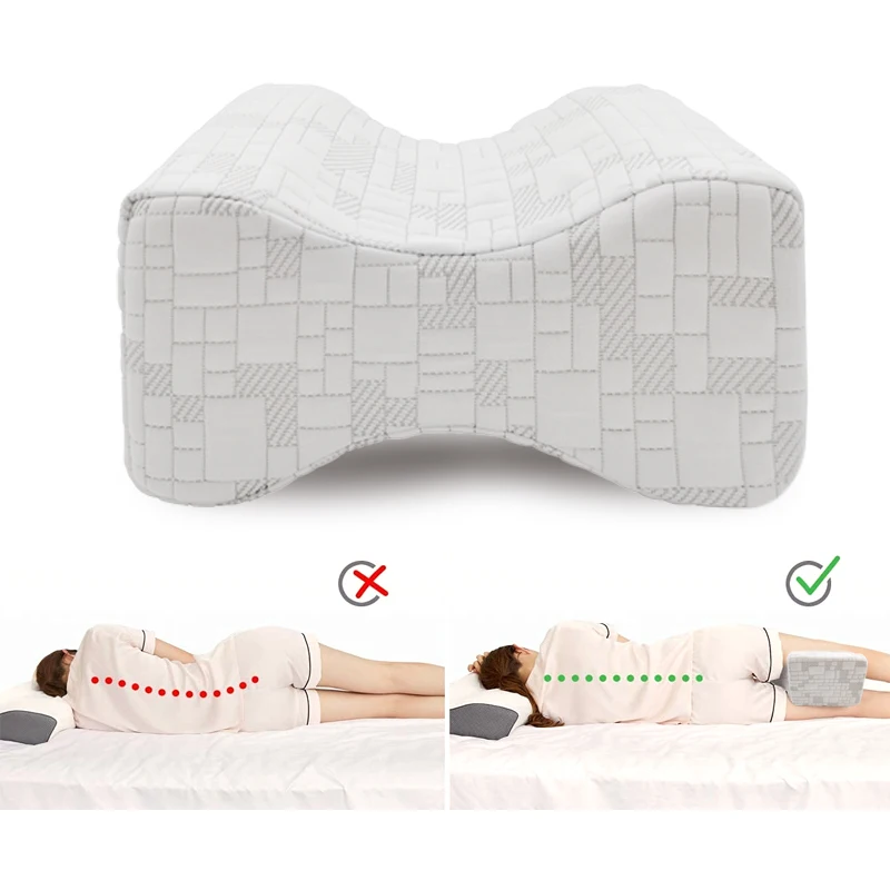 Nice Price Hot Sale Orthopedic Contour Leg Memory Sciatica Relief With Soft Removable Cover Fabric Foam Support Knee Pillow