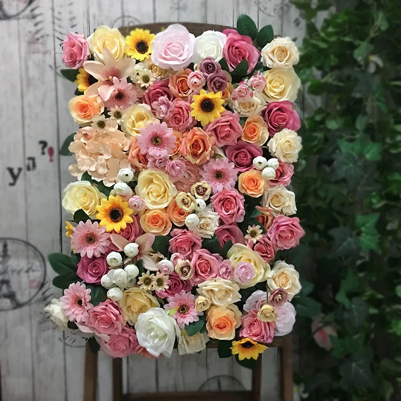 Wholesale Artificial Flower Wall Panel Silk Flower Wall Decoration White Flower Wall for Decoration