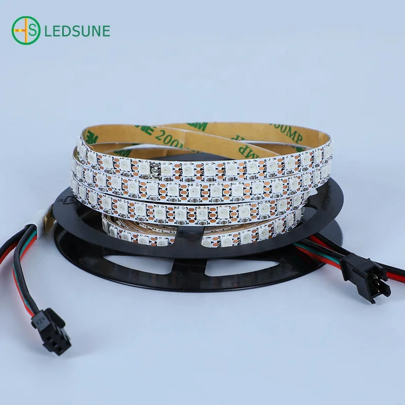 WS2812B 144 светодиодов/m DC5V Адресуемая RGB светодиодная Пиксельная лента 7 5 мм PCB Smart RGBIC WS2812 5V Светодиодные полосы света