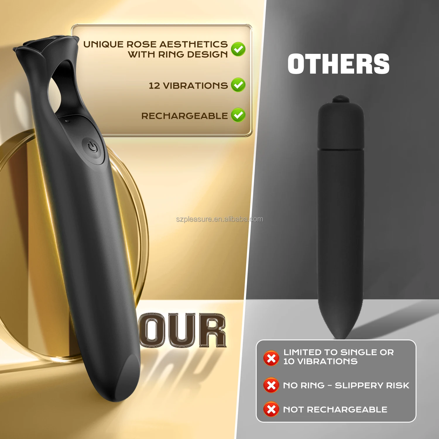 Wholesale Mini Powerful Rose Bullet Vibrator Stimulator Vaginal G Spot Erotic mini vibrator for women