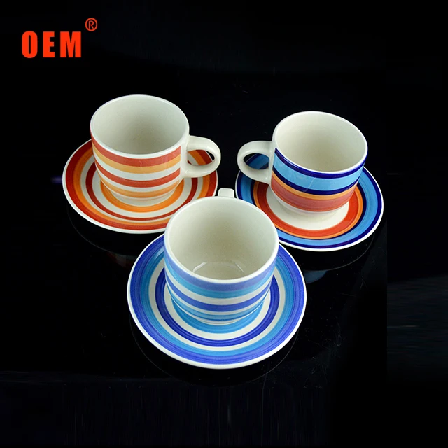 high quality ceramic cup and saucer with flower prints low price