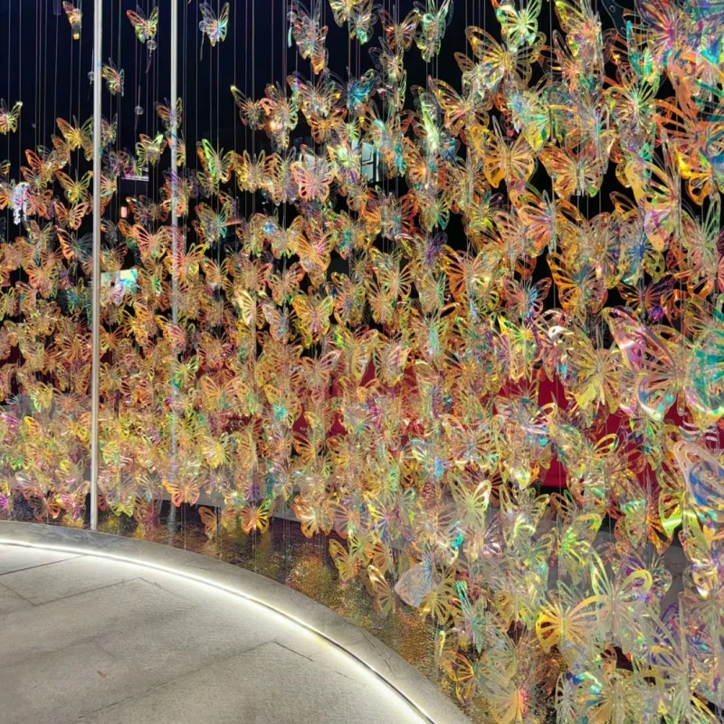 Customized Hot sell Outdoor Modern large Decoration Luminous Butterfly decoration  atmosphere