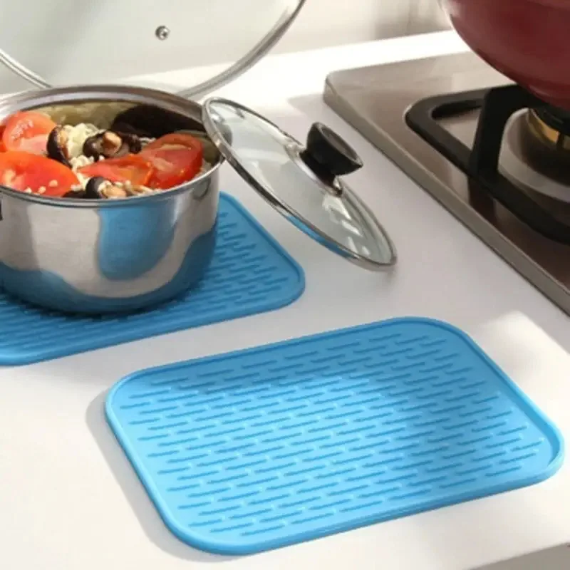 Kitchen Food Tools Cooking Waterproof Silicone Heat Resistant Table Mat Non-slip Pot Pan Holder Pad Cushion Dish Drying Mat