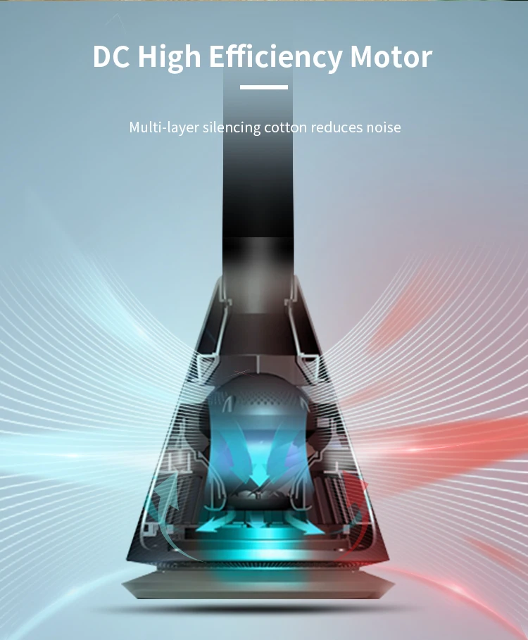 Air Circulation Tower Fan Saa Ce Certificate Ptc Heating Bladeless Fan Voice Control Air Portable Cooler&Heater Fan