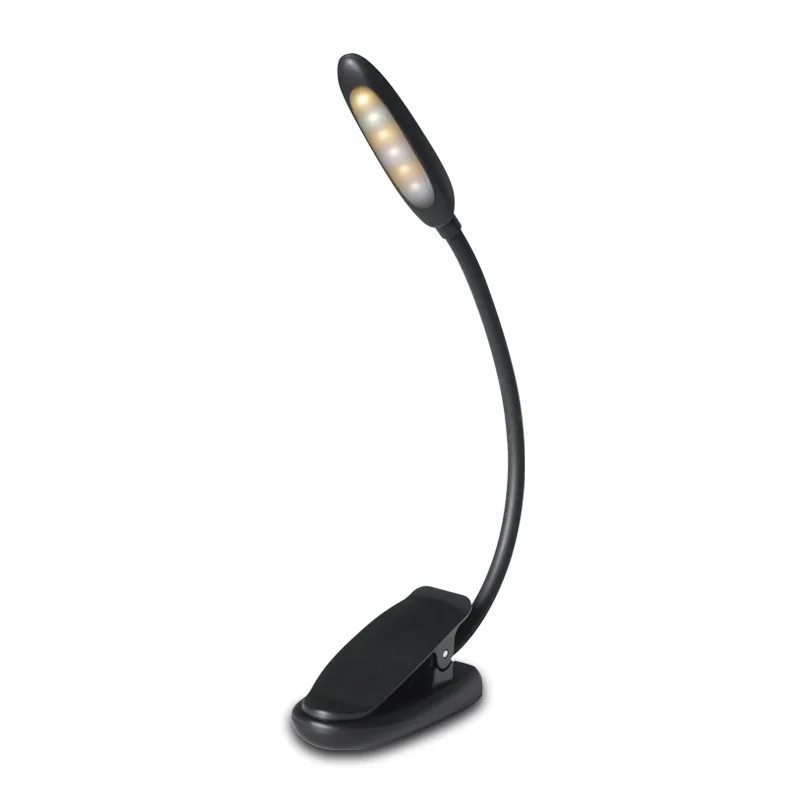 
Mini Clip Light Stepless Dimming switch with 3 Color Temperature USB Rechargeable Battery 