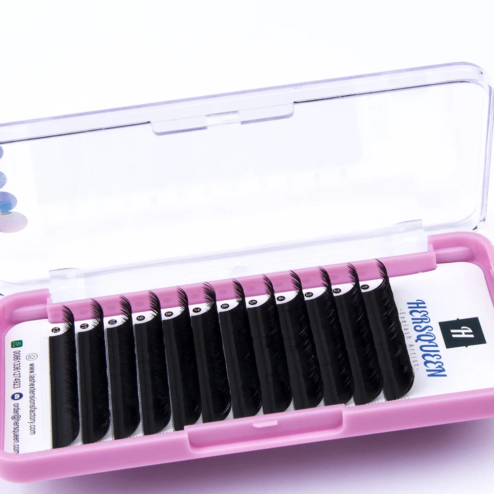 .10 .15 .20 flat individual eyelash extensions extremely soft light weight split tips ellipse flat classic lash extension supply