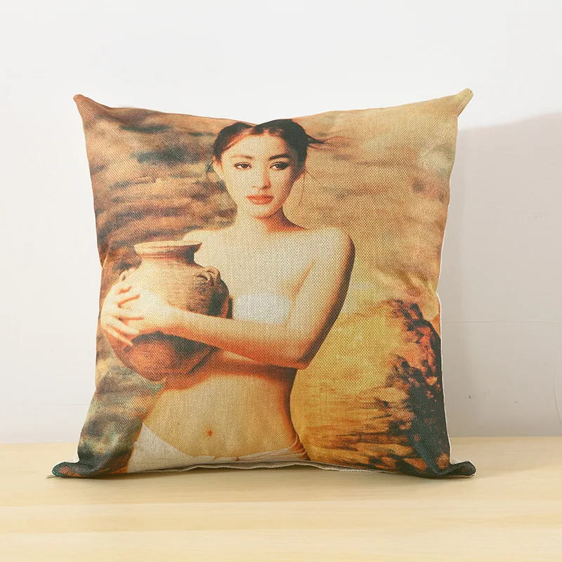 Libosa Linen Pillow cartoon printed pillowcase advertising picture free printing ogo Pillow simple style embroidered cushion