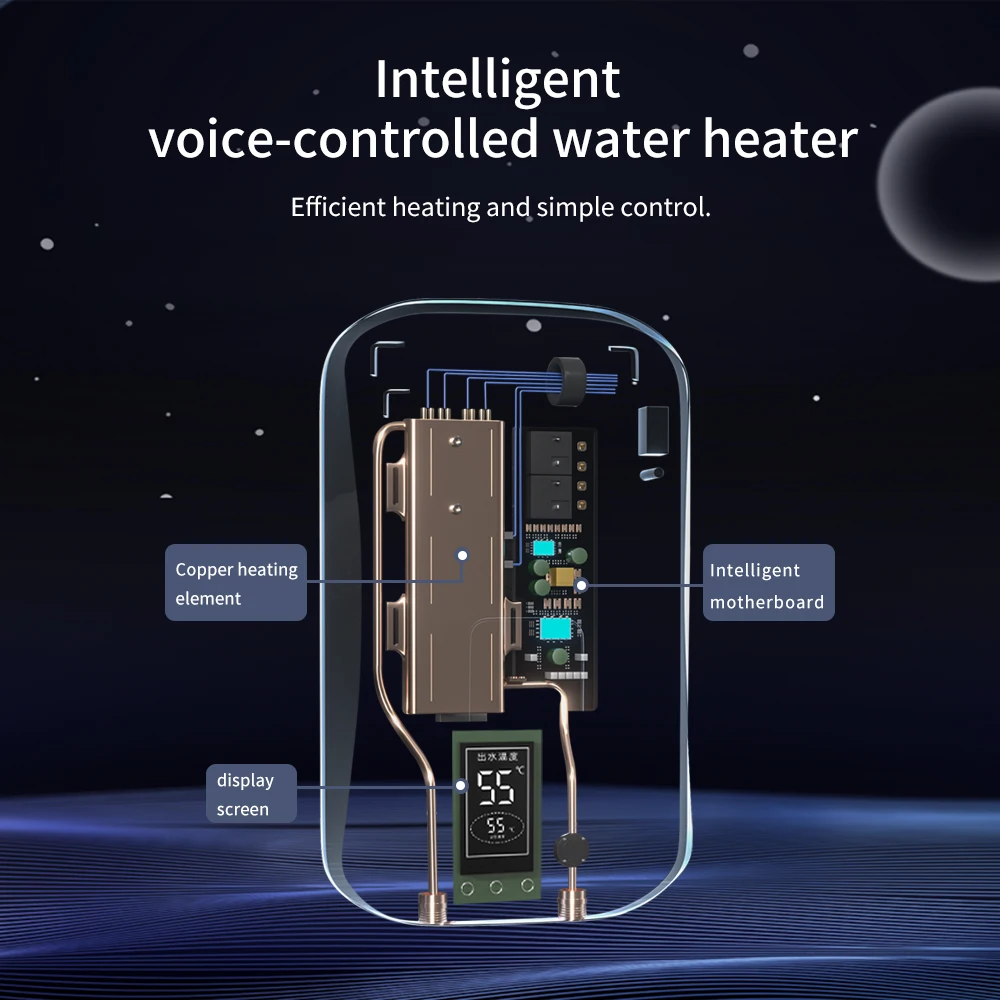 8.5kW Tankless Instant Electric Water Heater 220V Smart Touch Control Calentador De Agua Hot Water Geyser on Demand for Salon