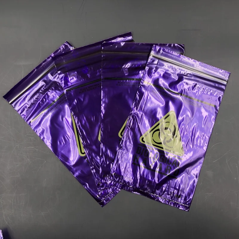 Китайский производитель PE Biohazard образец сумки на молнии