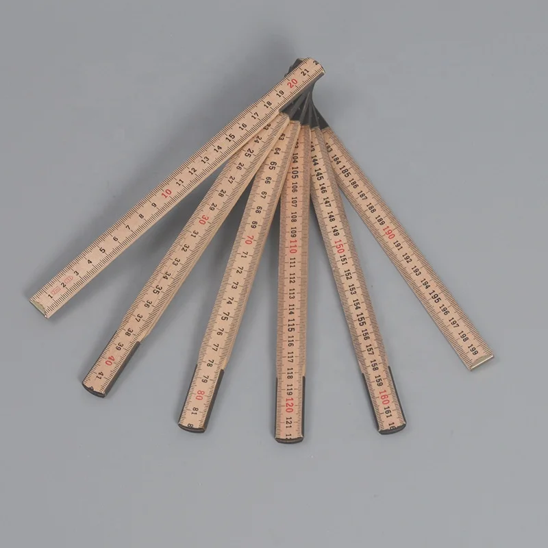 2 m 10 fold birch folding ruler European III certification Spring wood folding ruler