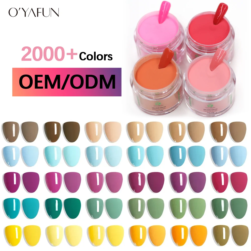 Free Sample Private Label Carving Extension Colorful Polymer Clear Colorpowder 2 In 1 Nails Dip Powder Set For Nails