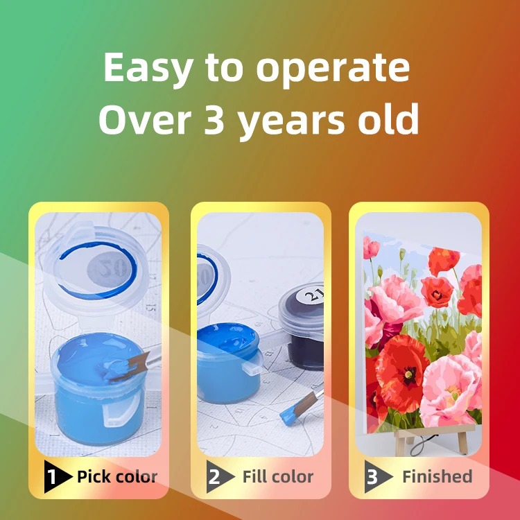 Wholesale OEM ODM Custom DIY Paint by Numbers Kits Sets For Adults And Kids Beginner Oil Painting Kit Four Season Tree of Life