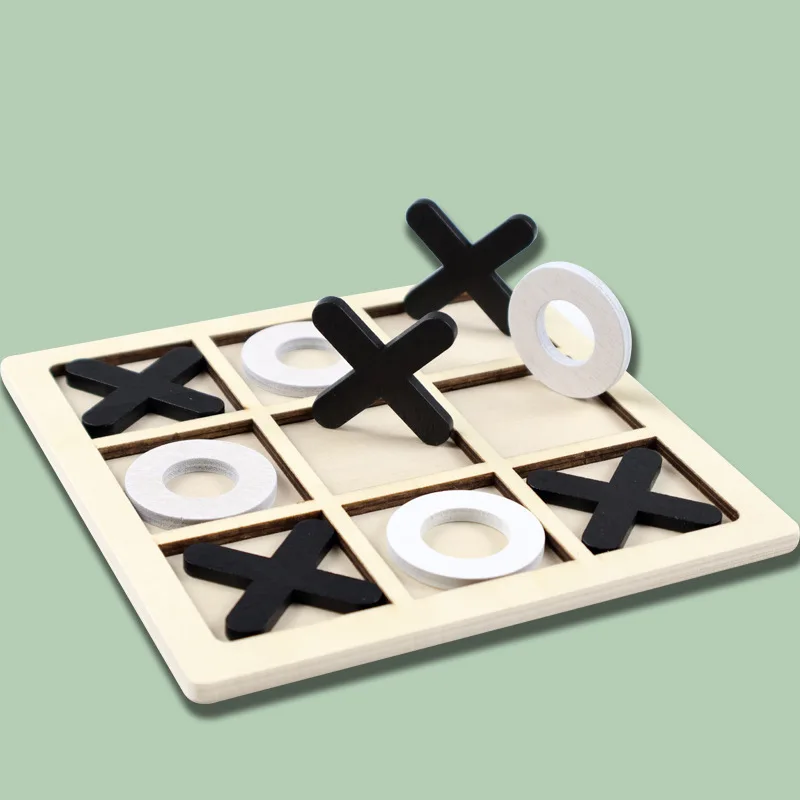 SongYi Wooden Nine Square Grid XO Board Flying Chess Parent Child Interactive Battle Board Game Educational Toys