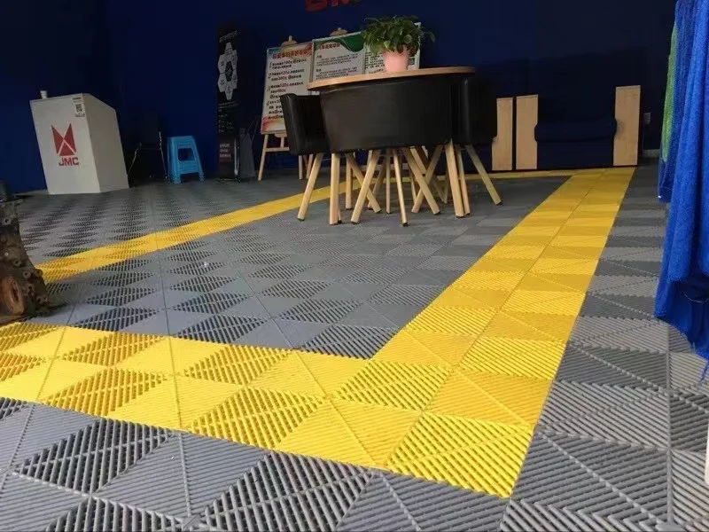 Car Wash Plastic Floor Tiles Garage Flooring For Auto Detailing Floor 400*400*18mm