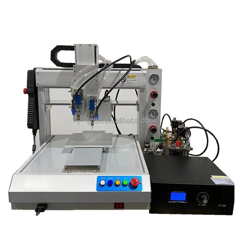 Liujiang desktop 3 axis dispensing machine UV glue dispensing robot with 2L tank support syringe barrel