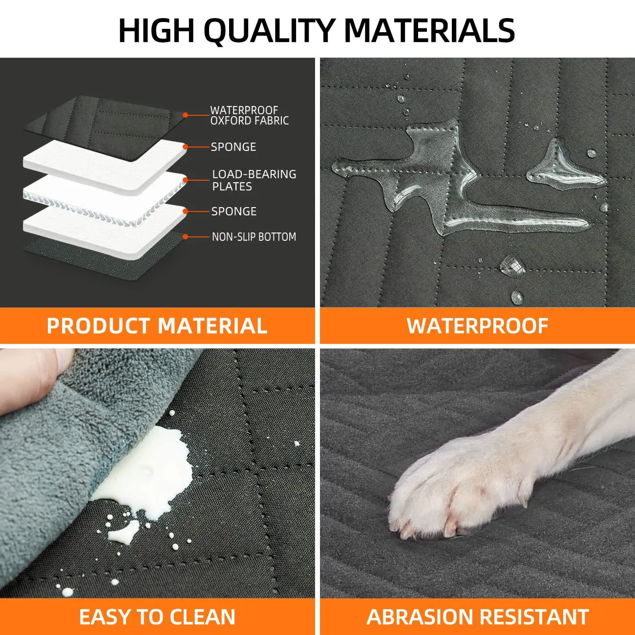 Dog Car Seat Cover for Back Seat Extra Larger With Strong Hard Bottom Car Back Seat Extender Dogs Fit For All Cars