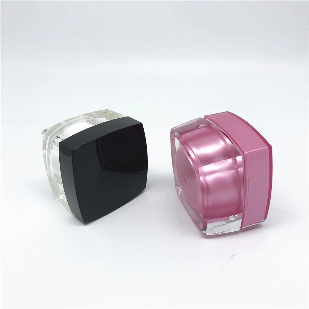 
Buy Best Price Custom Color Square Acrylic Cosmetic Double Wall Cream Jar with Lid 