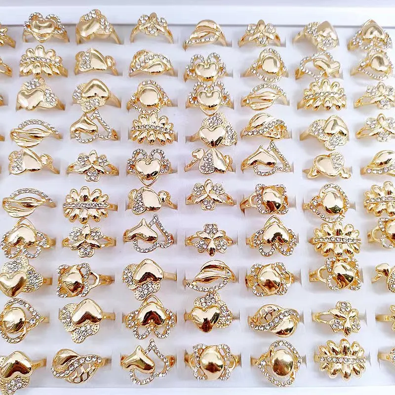 Hot Middle East KC gold ring, gold love shaped drip ring, fashion metal ring