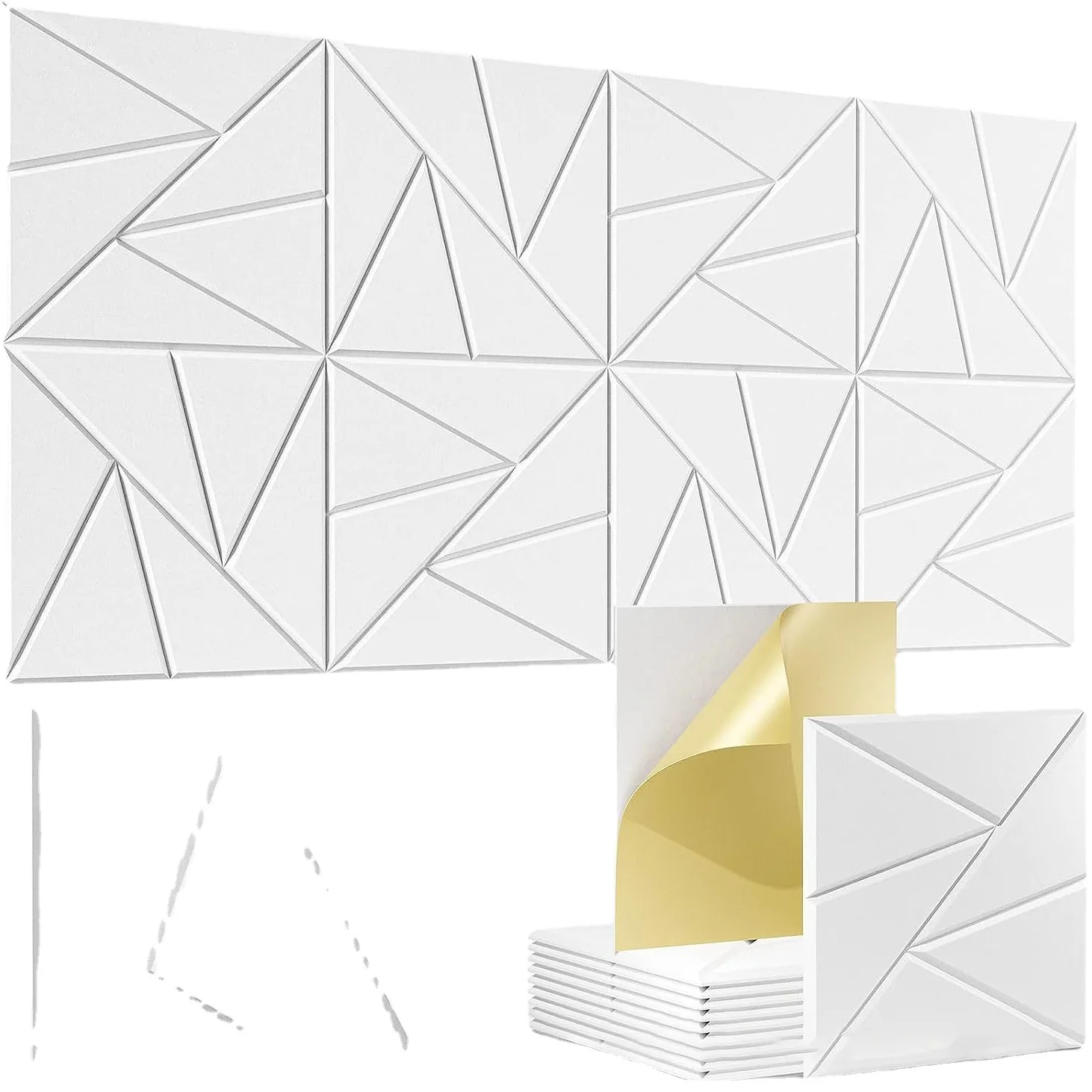 12pcs/set Acoustic Panel Sound Proof Panels Square Self-Adhesive Polyester Acoustic Panels for Studio Recording Office Home