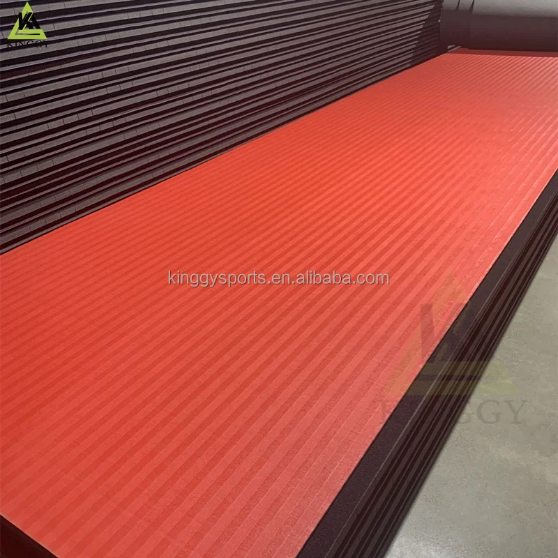 KINGGY Roll-Up Tumbling Mat Wrestling Mat Vinyle Surface Bonded Foam Roll-Out Flexible Roll Mats for Martial Arts