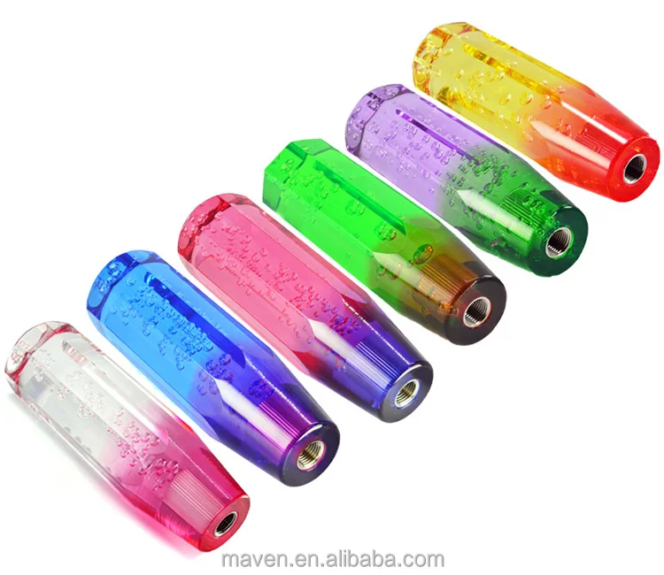 JDM 1/2/3 Color 10-40cm Octagon Acrylic Crystal Bubble Gear Shift Knob Shifter Stick Lever Head
