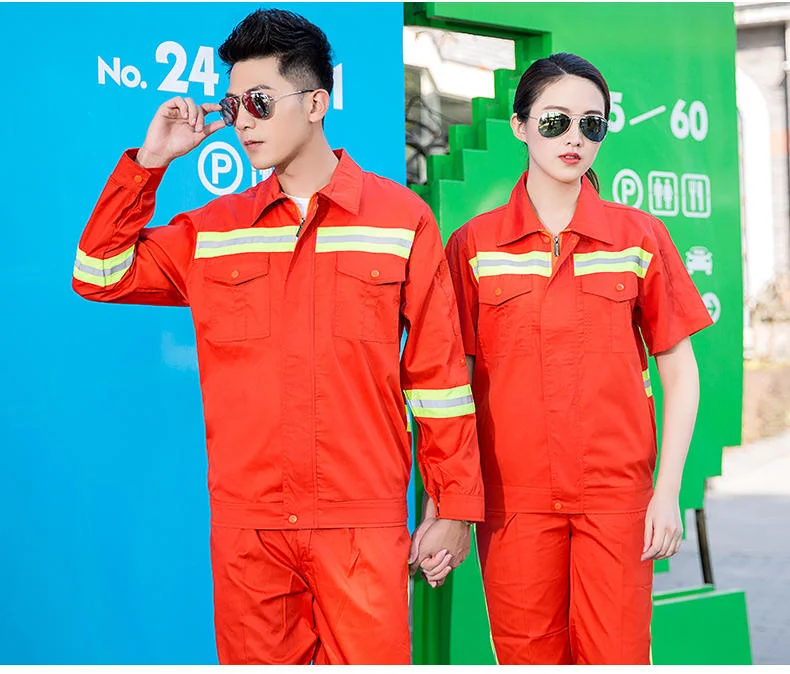 long sleeve sanitation firefighters rescue uniform long sleeve reflective strip overalls Engineer Set