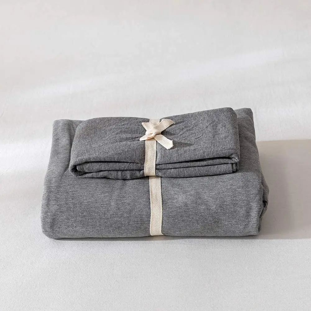100% Cotton Knitted Jersey Fabric Duvet Cover Set, Quilt Cover Set