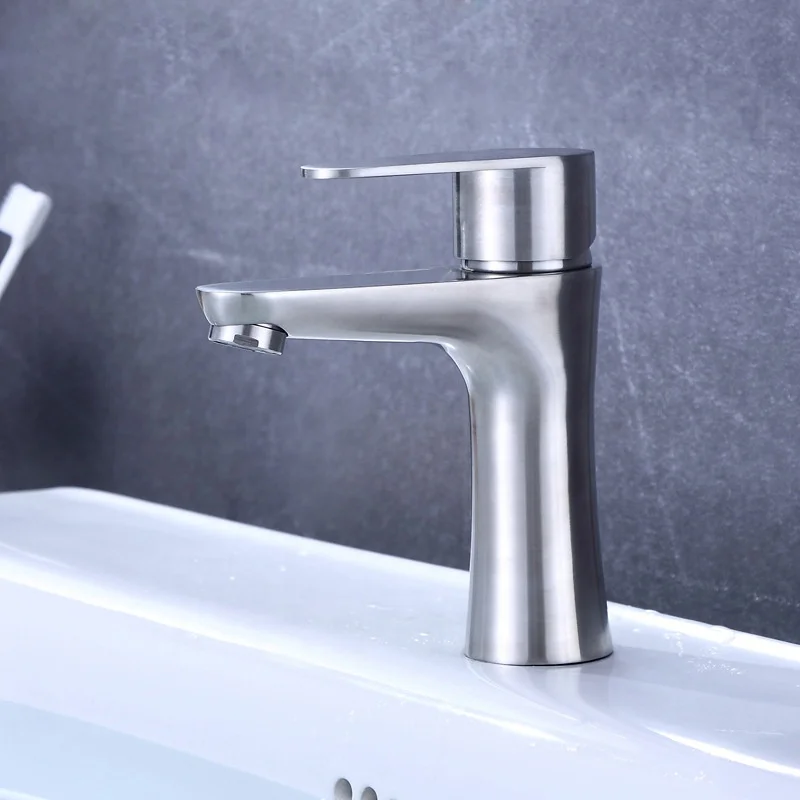 Cosygrace Top Selling Hot Cold Single Handle Water Bathroom Basin Sink Faucet Stainless Steel Black Basin Faucet Mixer