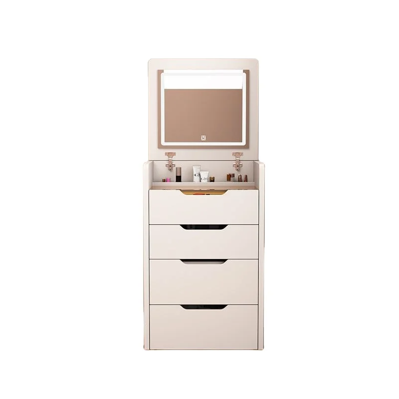 Small Vanity Desk with Storage Chair Makeup Vanity Table for Small Space White Dressing Table with Mirror and Light