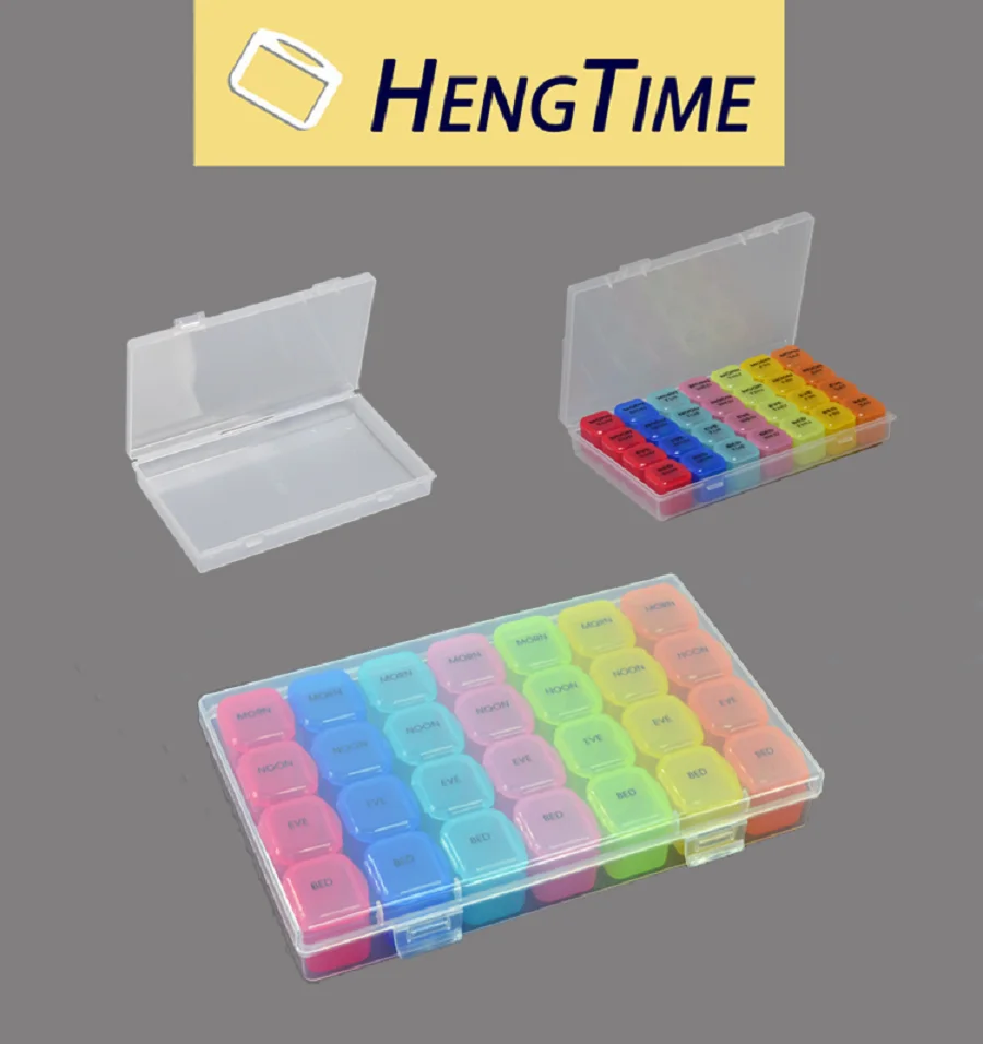 Monthly Pill Box am/pm Pill Organizer box for 7 Days 28 Compartments pill packaging box