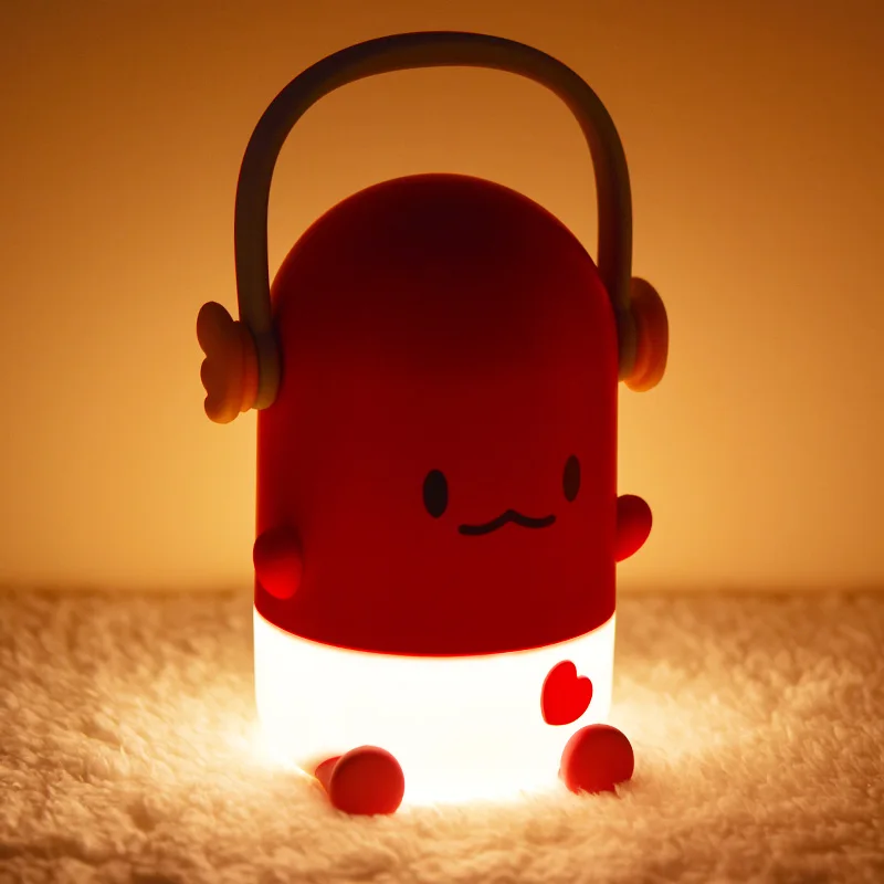 ICARER FAMILY Pipi Desk Lamp Brand Red Color Battery Small Night Lights For Kids Room