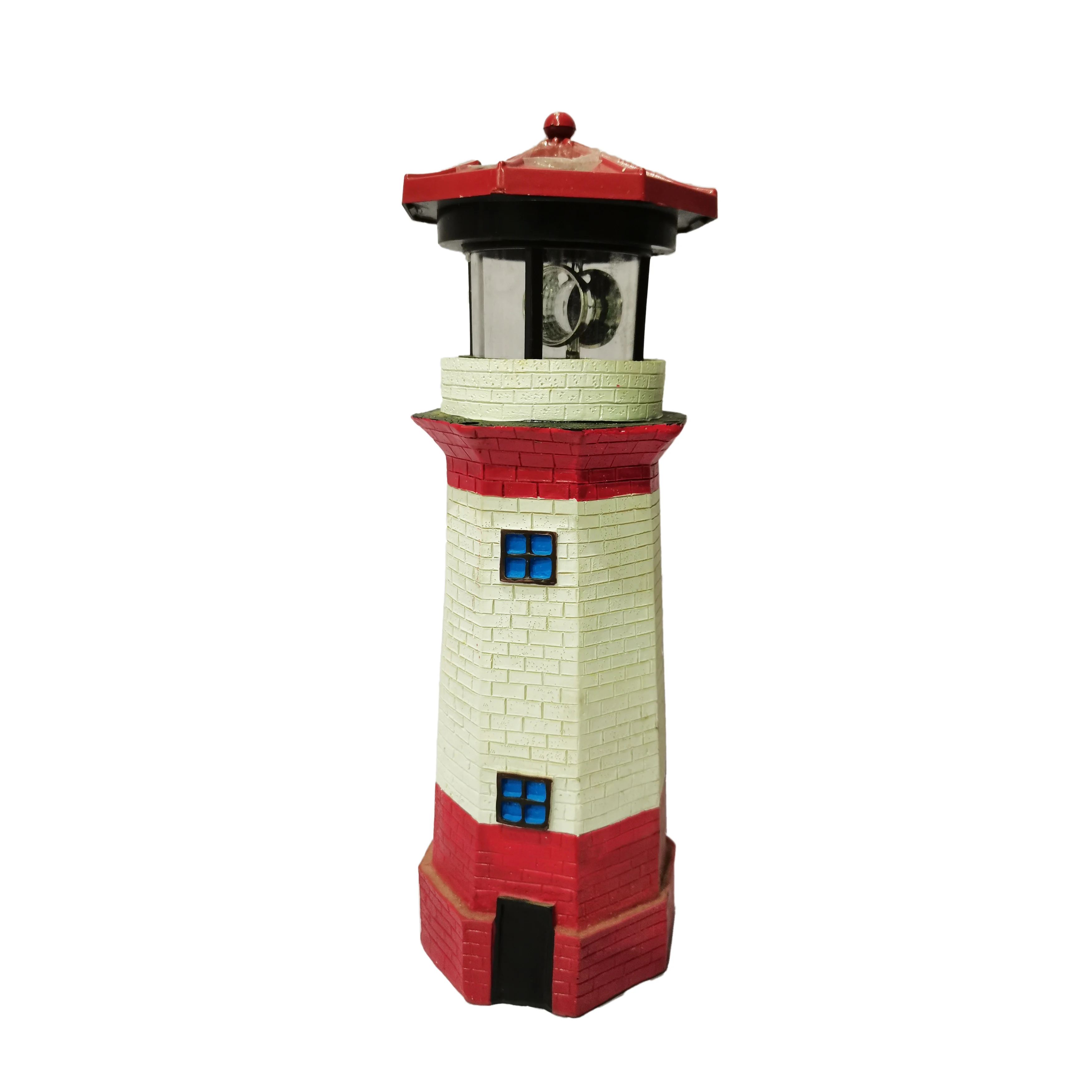  Mediterranean Home decoration solar led tower light ocean lighthouse garden rotating