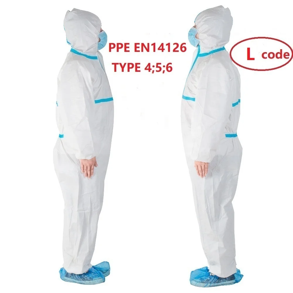 PPE EN14126 Тип 4,5,6 одноразовые комбинезоны медицинский защитный костюм комбинезон