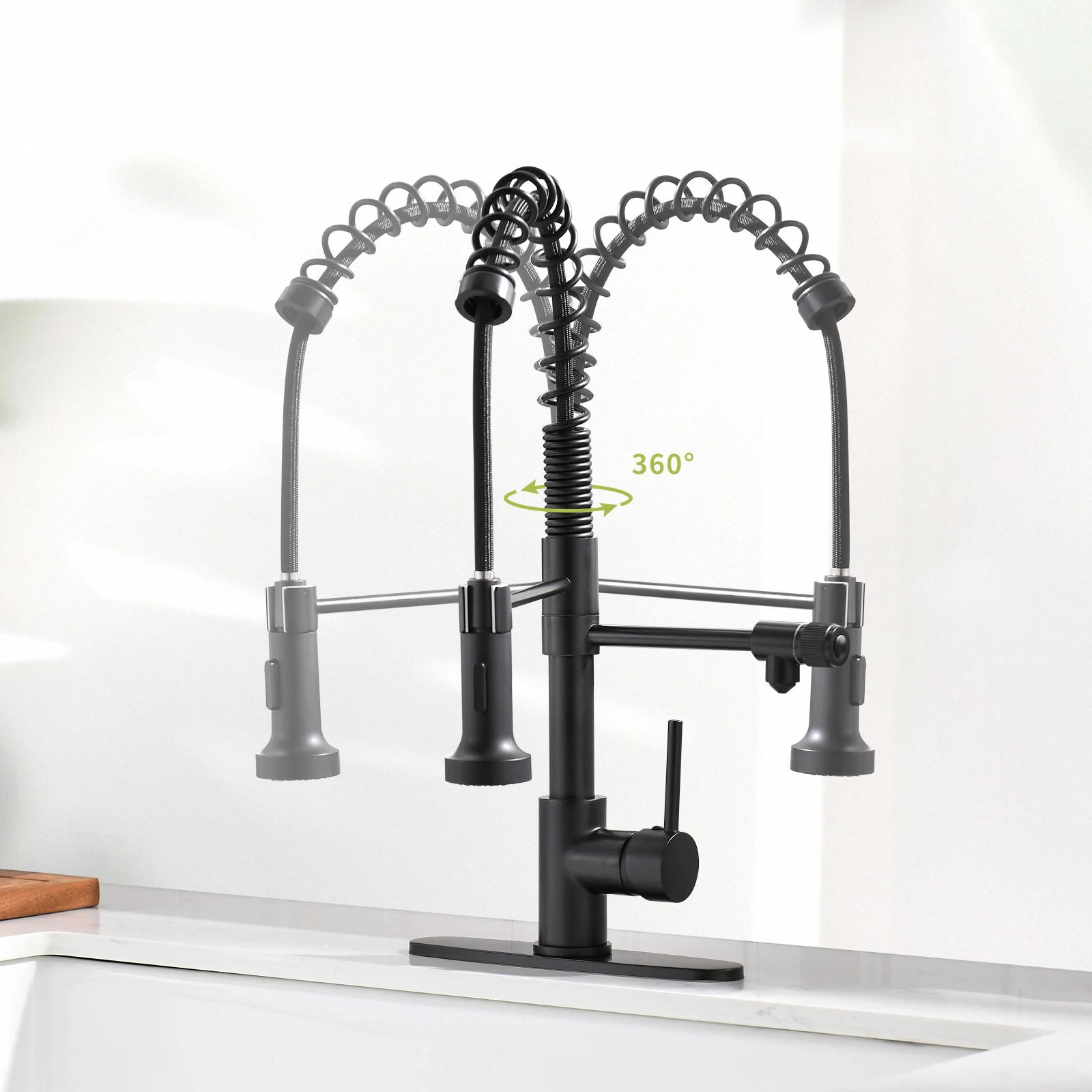Swivel Filter Matte 3 Way Flexible torneira cozinha grifo giratorio 360 Pull Out Black Sink Water Faucets Tap Kitchen Faucet