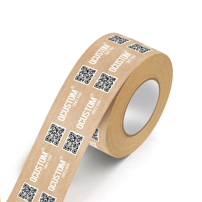 Eco friendly packing tape self adhesive paper tape custom kraft packaging tape