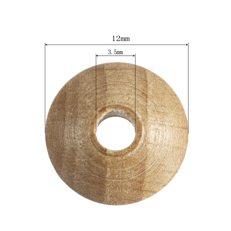 12mm Natural Wood Beads, Unfinished Wooden Abacus Beads Disc Abacus Spacer Beads 12*7mm hole3.5mm