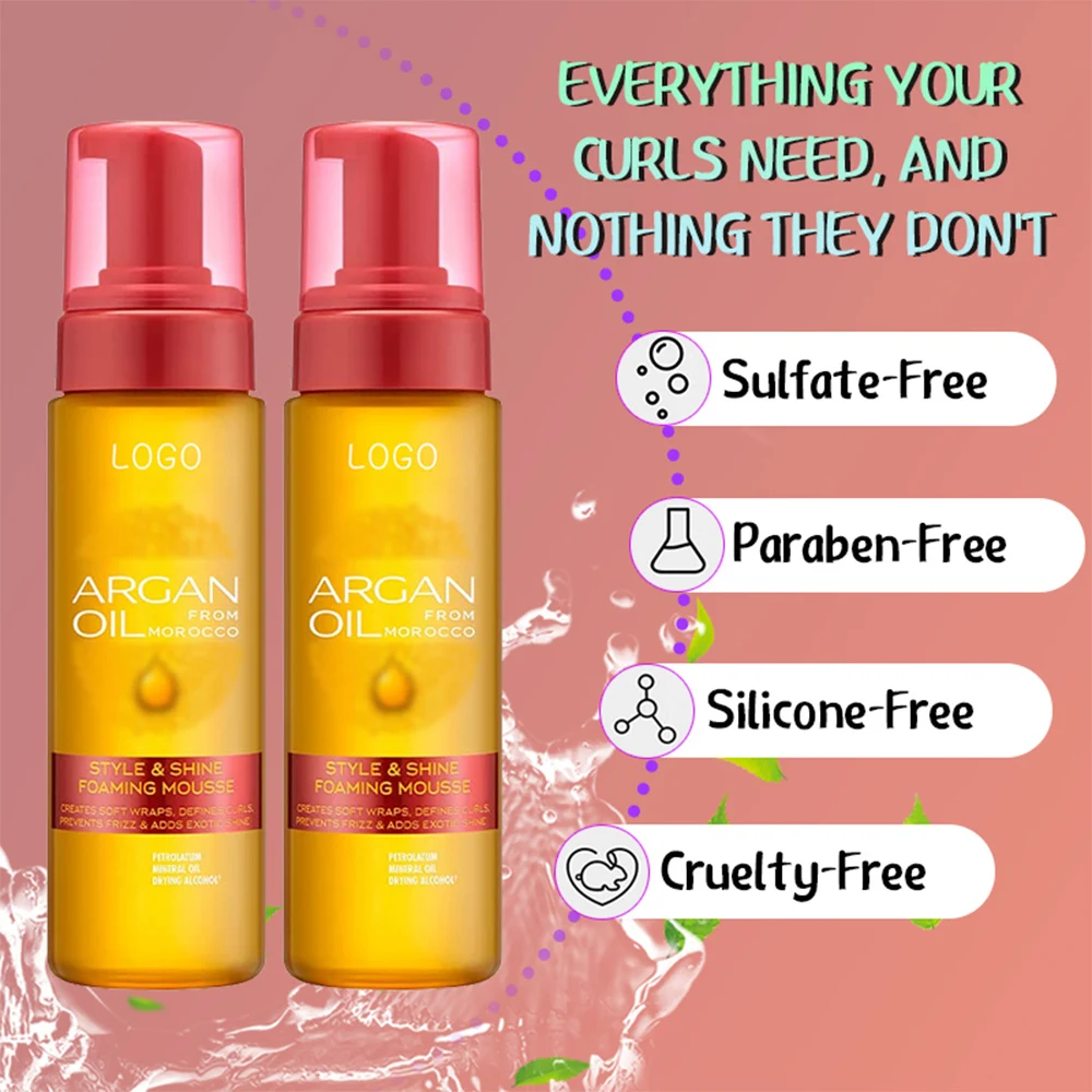 Fast Shipping Argan Oil Style & Shine Foam Mousse Nourishing Long-Lasting Hold Hair Styling Mousse