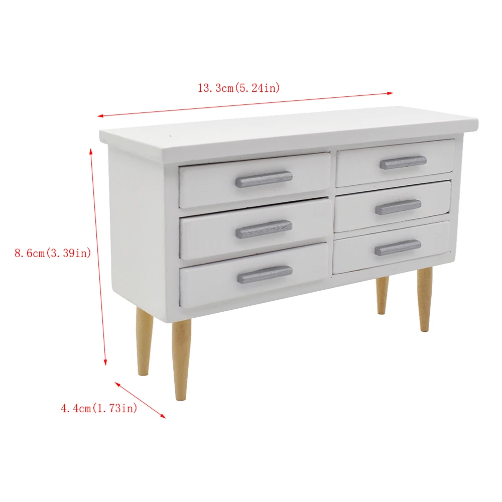 iLAND Dollhouse Furniture Modern Dining Table w/ Chairs Cabinets Doll House Dining Room Miniatures Toys For Girls Boys Children