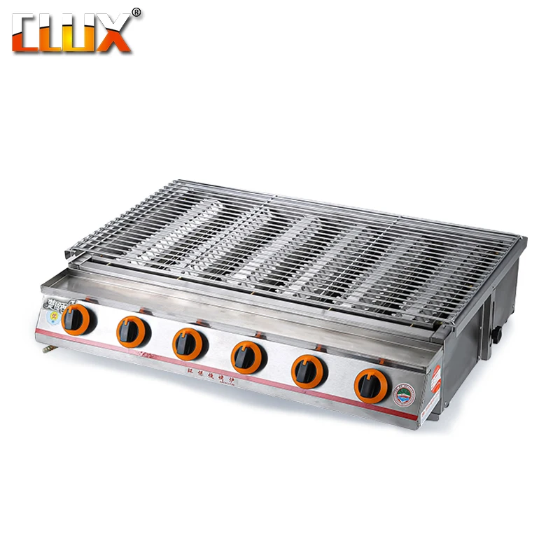 Commercial stainless steel 6 burners heat griller infrared gas barbeque grill
