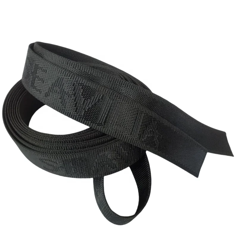 High Quality Black 100% Polypropylene/Imitation nylon Jacquard Letter Webbing Strap Ribbon