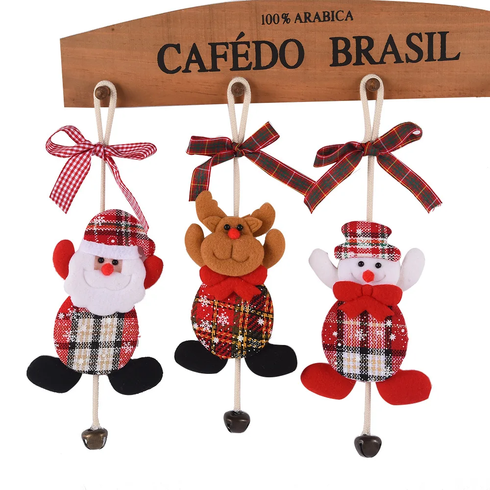 Family Home Christmas Doll Snowman Tree Hanging Pendant Ornaments Christmas Decorations With Bells