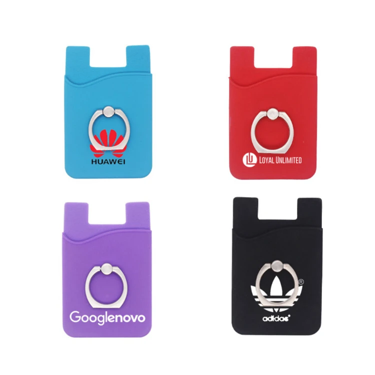Factory Wholesales Price FREE Samples Cell Phone Credit Card Holder Adhesive Silicone Protective Gift Items Phone Pocket