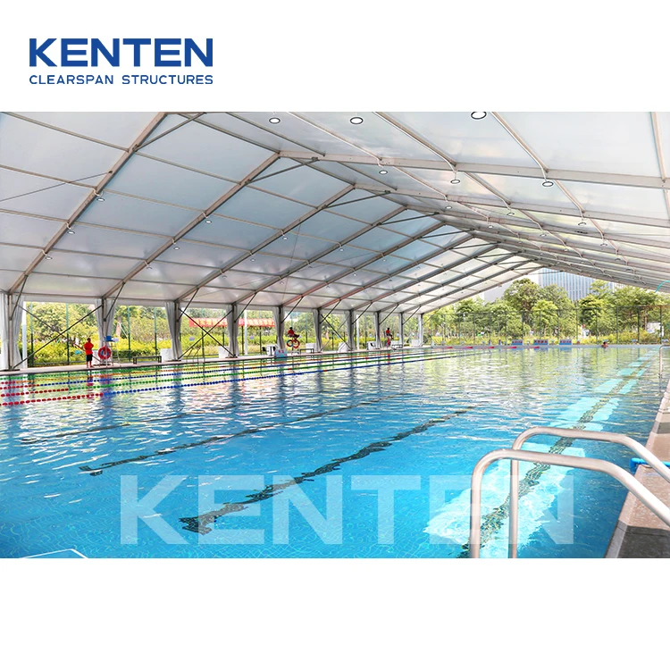 KENTEN high quality aluminum frame pvc swimming pool canopy hard cover enclosed cover outdoor sports tent for swimming pool