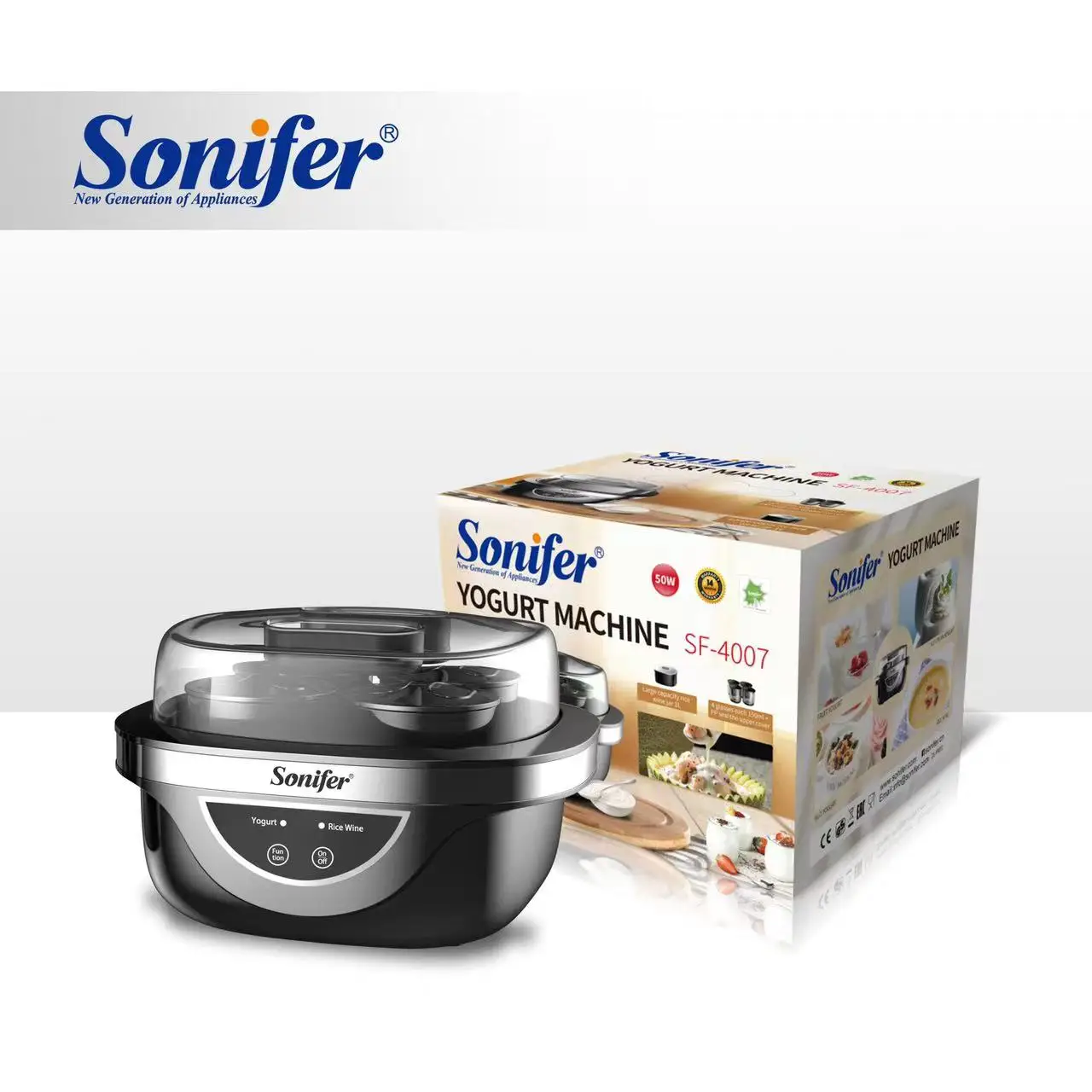 Sonifer SF-4007 оптовая продажа дома 1L емкость Портативный Автомобильный Электрический Нагрева контроль температуры электрической мини автоматическая Йогуртница