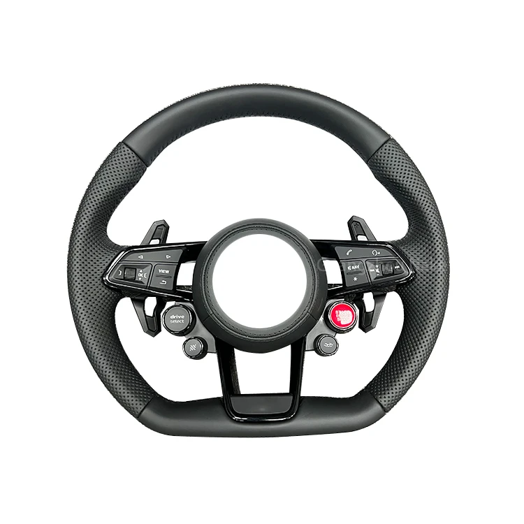 Leather Steering Wheel Upgrade Fit For Audi Rs Rs3 Rs7 A3 A4 A5 A7 Q7 Tt Tts R8 Steering Wheel Carbon Fiber