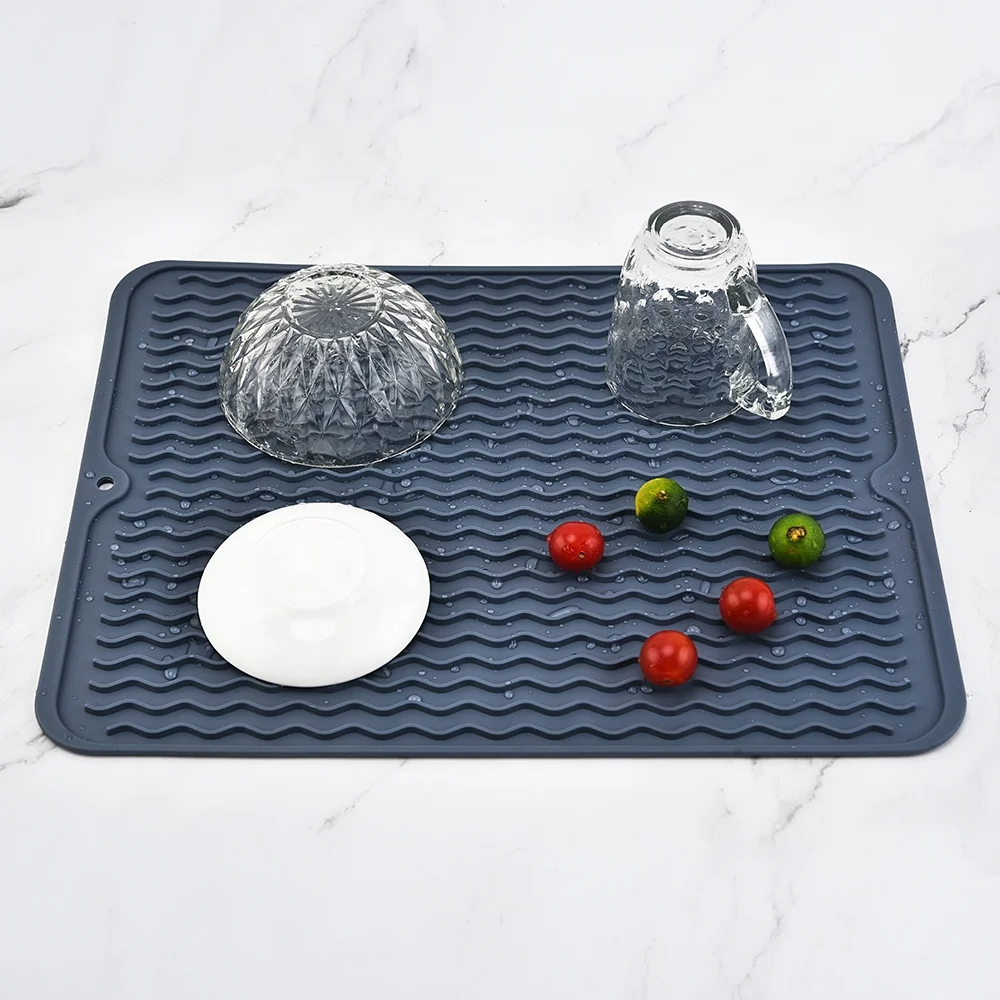 Термостойкий Коврик для сушки посуды многоразовый кухонный коврик из термопластичной резины прочная Подушка столовая посуда слива