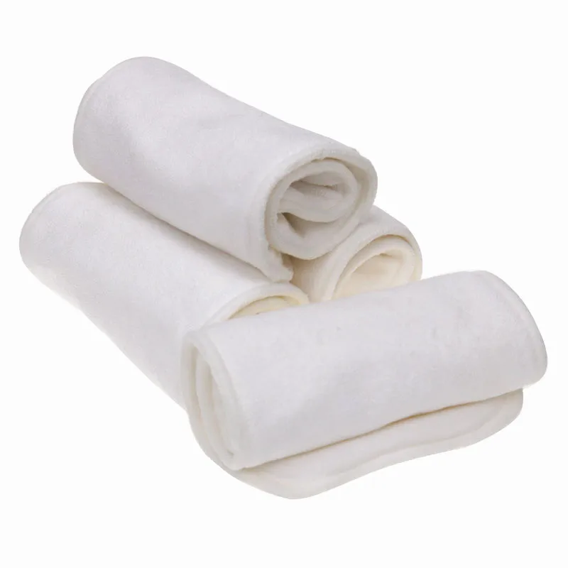 High Absorbent Baby Nappy Liners Reusable 4 Layers 35cm Bamboo Fiber Baby Diaper Inserts