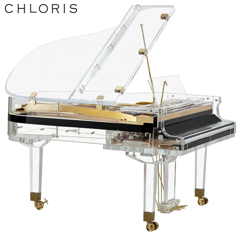 Whole Crystal Piano with Golden Plate High Quality Acrylic Grand Piano HG168A